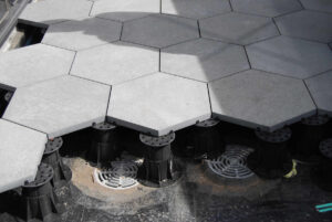 BC Series Pedestals Can Handle Octagonal Shaped Concrete or Stone Pavers