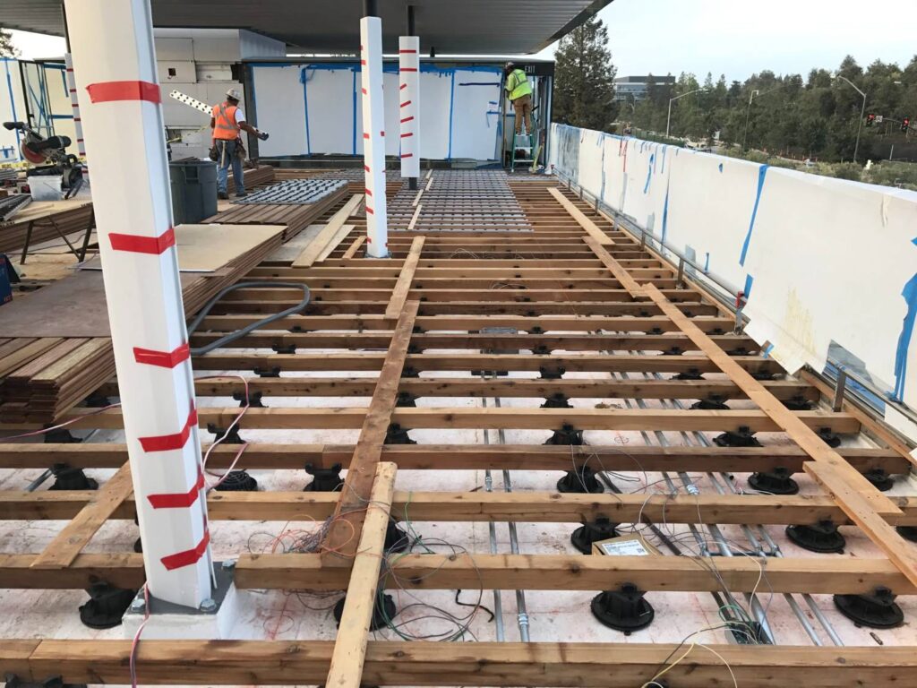 Apple Campus Visitor Center Raised Flooring Application Using Buzon BC Series Pedestals with Services Hidden Below