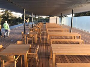 Apple Park Raised Decking Surface Over Buzon Pedestals is Level Walking Surface