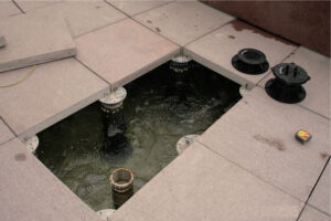 Buzon Pedestals Allow Designer to Hide Services Below Decking Surface