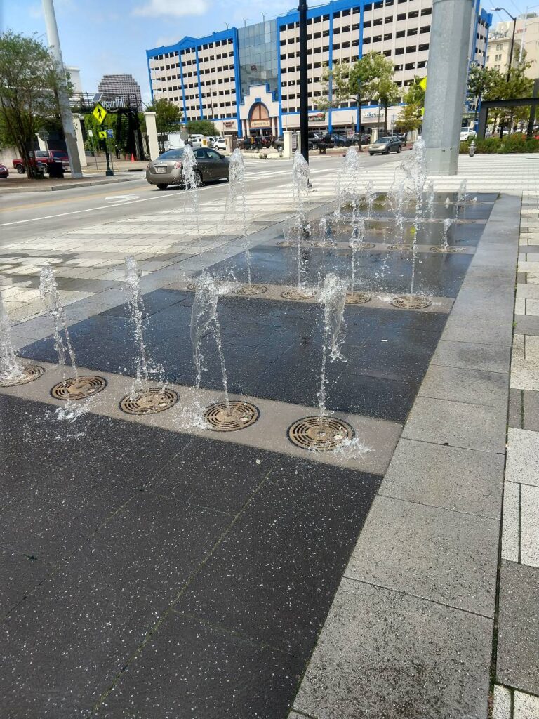 Buzon Pedestals Water Feature in New Orleans Convention Center