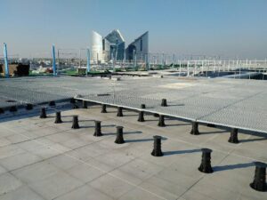 Industrial Grating over Buzon Pedestal Spans Gaps and Covers Obstructions
