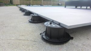 PB Series Pedestals with Shims, Tabs, and Slope Corrector Accessories