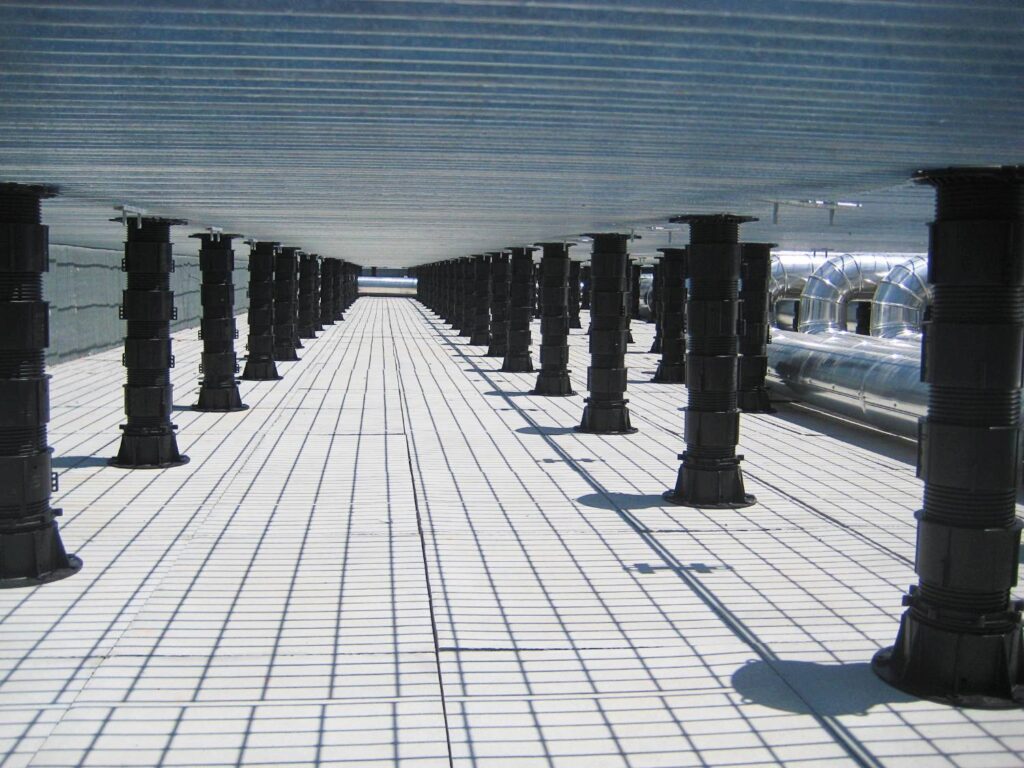 Underside of Industrial Walkway - HVAC and Pedestals in View