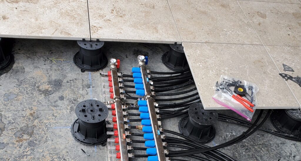 Snow Melt System with Buzon Pedestals and ThermaPANEL from Therma-HEXX