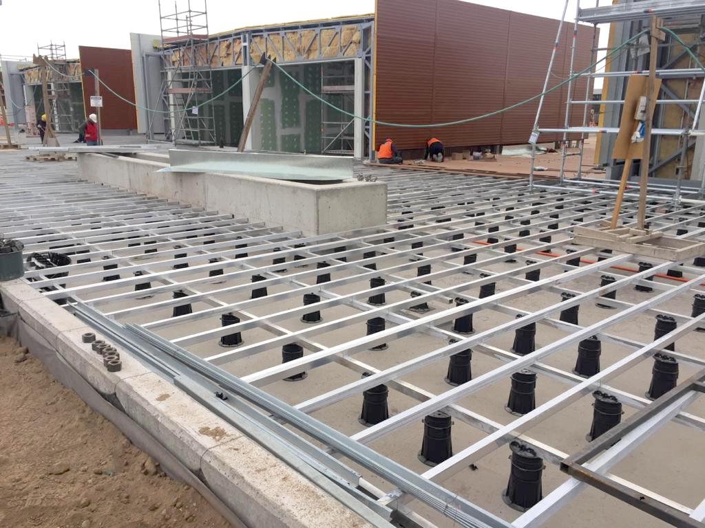 Airport Decking System Using Buzon Pedestals and Aluminium Joists and Board Decking