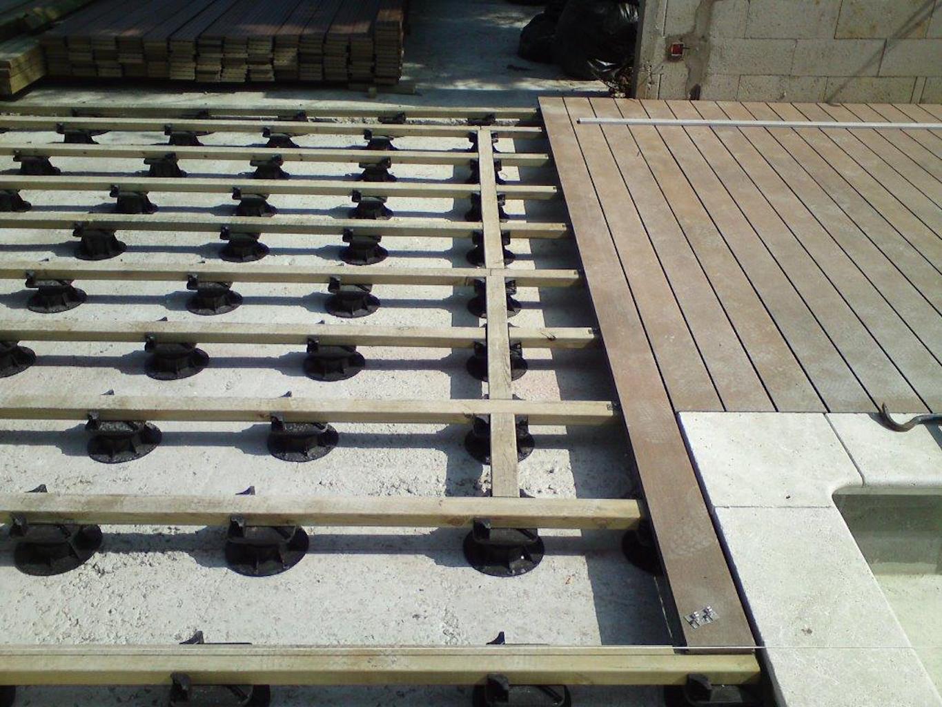 Buzon Pedestal Deck System with Joist Supports and Board Decking