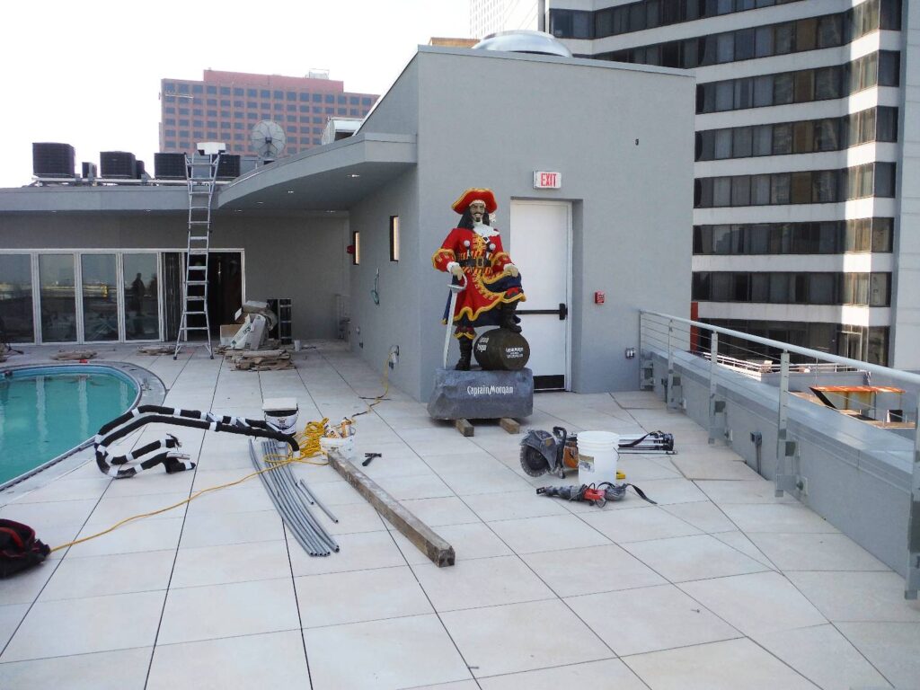 Porcelain Paver Rooftop Pool Deck with Unlikely Supervisor