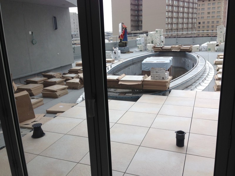 Structural Porcelain Pavers over Buzon Pedestals on Canal Street Rooftop Pool Deck
