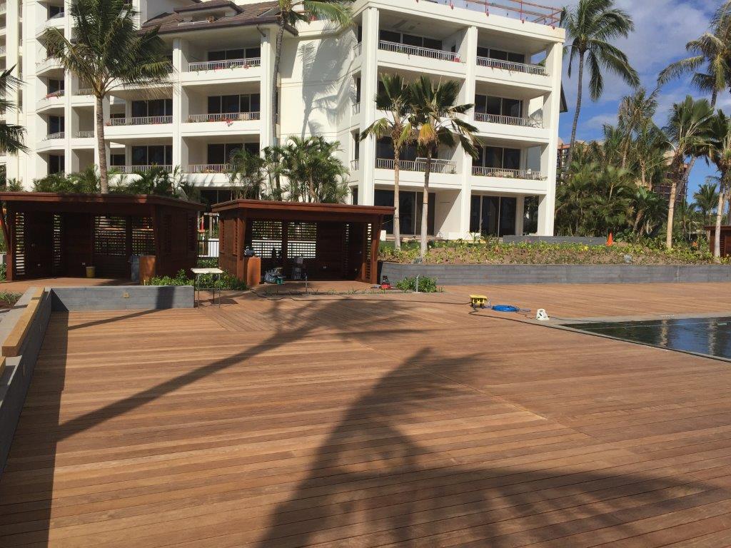 Ipe Wood Decking with Cabana in Background