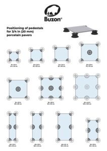 Recommended Pedestal Positioning for 20mm - 2 cm Porcelain Pavers