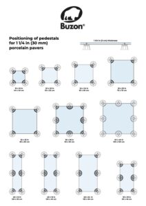 Recommended Pedestal Positioning for 30mm - 3cm Porcelain Pavers