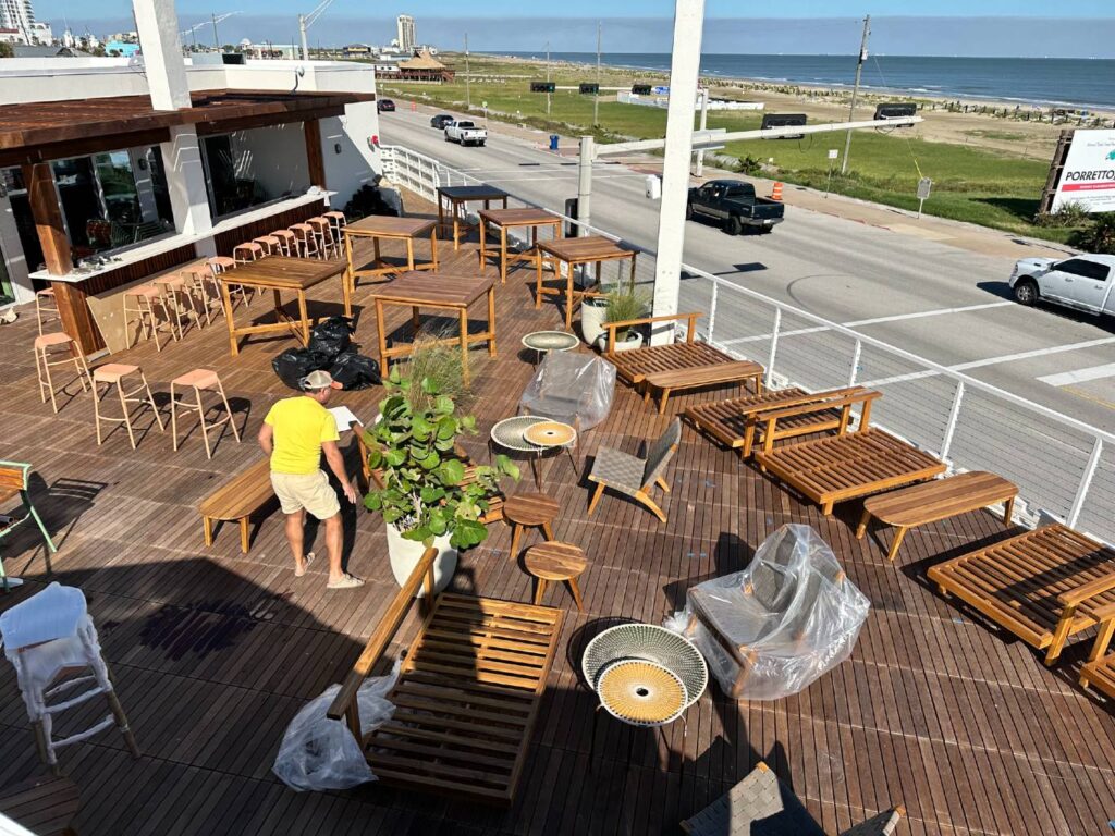 Top View of Ipe Pavers Rooftop Terrace Deck with Buzon Pedestals