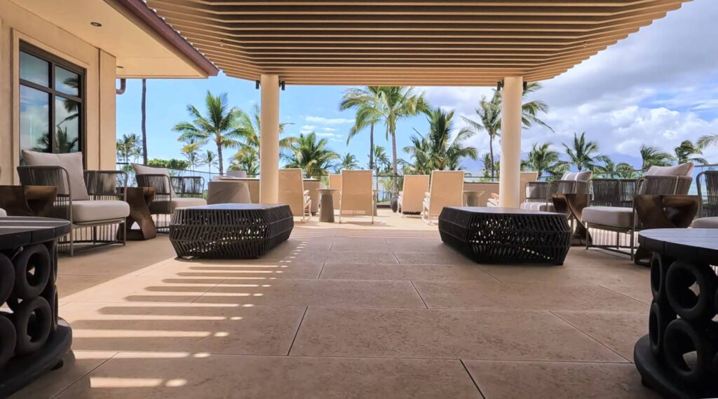 Club Terrace Outdoor Living Room Over Porcelain Pavers Atop Buzon Pedestals