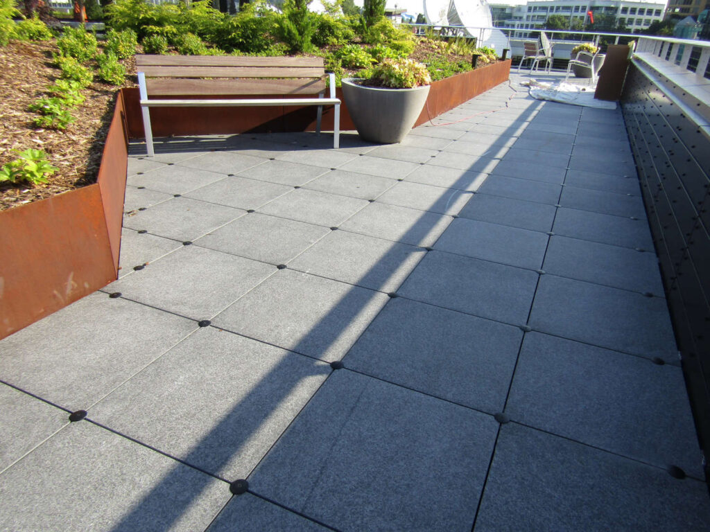 Rooftop Deck with Buzon Pedestals U-Washer Wind Protection