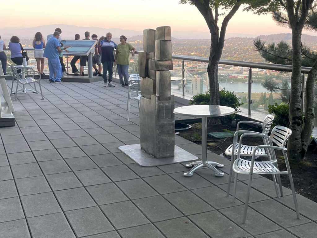 Raised Terrace with Concrete Pavers at OHSU Skyline Viewpoint in Portland Oregon is Grout Free for Easy Cleaning