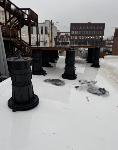 Buzon Pedestals Integrated Slope Correction System Correcting Steep Pitch