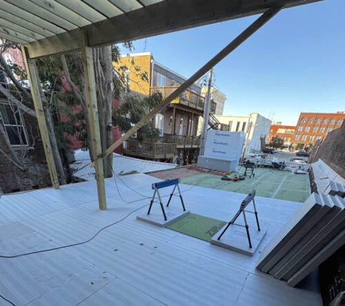 Cutting Styrofoam to Cover Zip System Sheathing