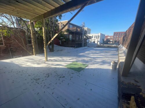 Styrofoam Covered Rooftop Deck