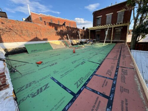 ZIP System Sheathing Installed on Rooftop Deck