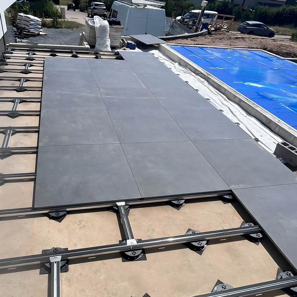 Large Porcelain Pavers Over E-BRS Easy Rail Aluminum Joist System