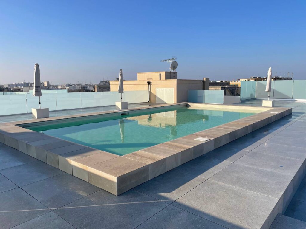Completed Rooftop Pool Deck Built Over Buzon Tall Pedestal System