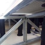 Looking Up at Reinforced Porcelain Pavers Similar to Paver Defense Solutions